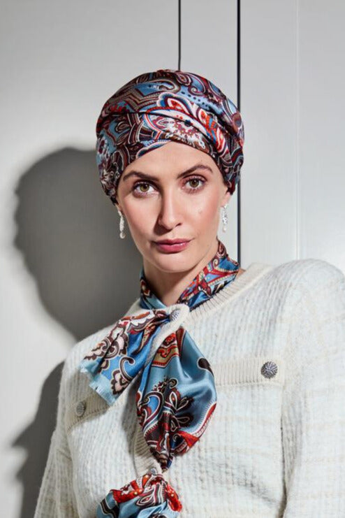HOCMILENA TURBAN - Royal Paisley Blue