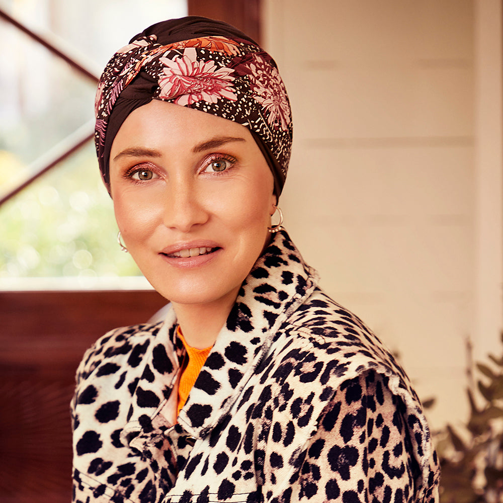 SHAKTI TURBAN W - Chocolate W / Garden Pink