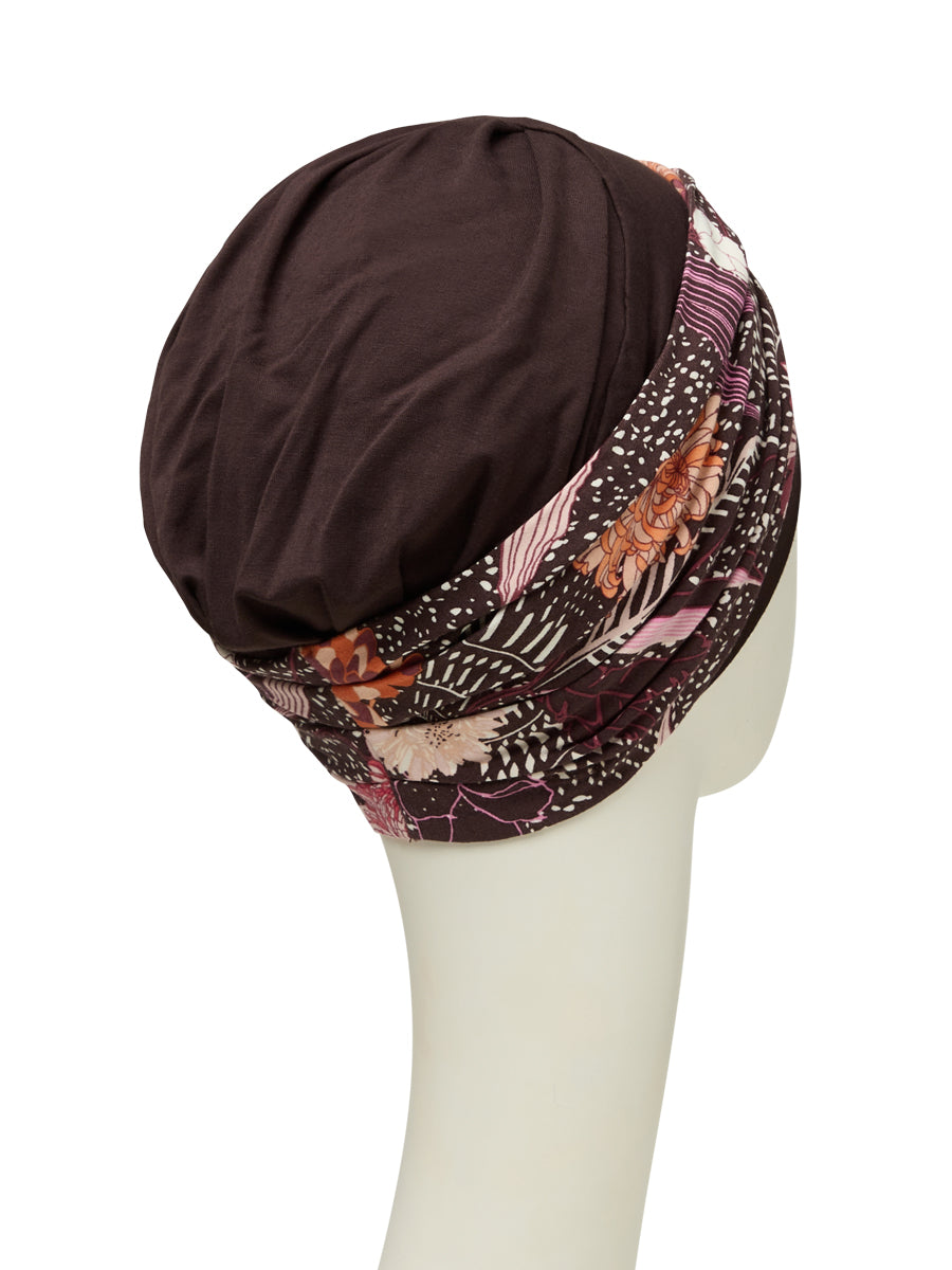 SHAKTI TURBAN W - Chocolate W / Garden Pink