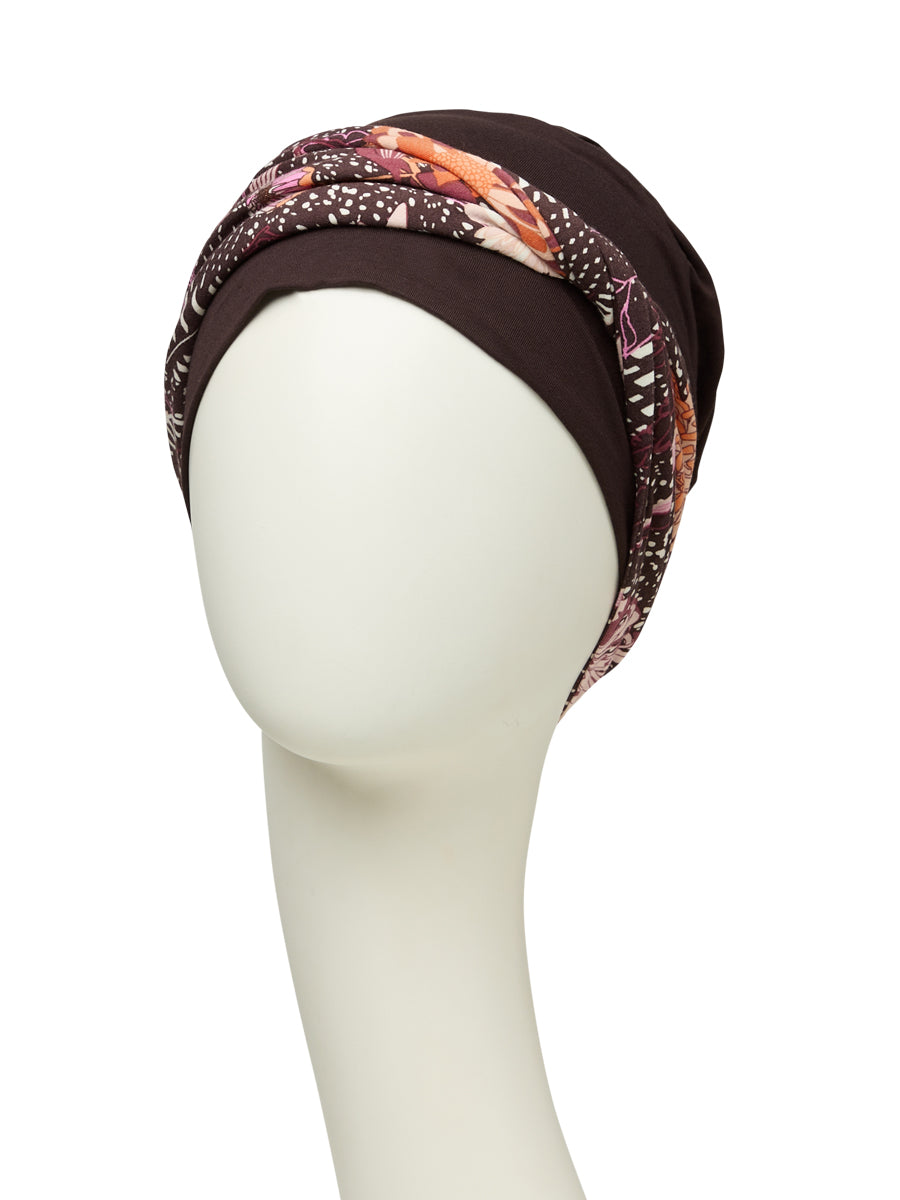 SHAKTI TURBAN W - Chocolate W / Garden Pink