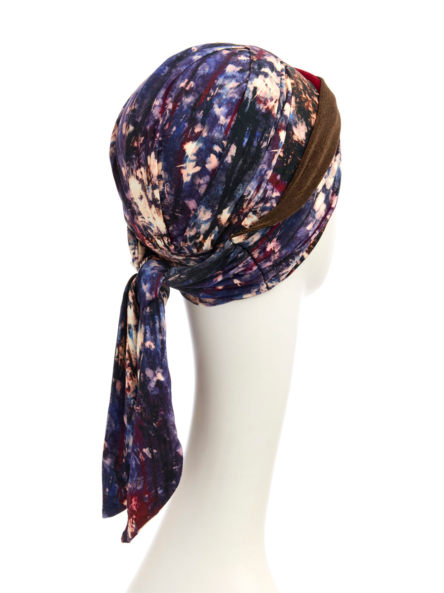 HOCBEATRICE TURBAN W.RIBBONS - Tie Dye Dusk