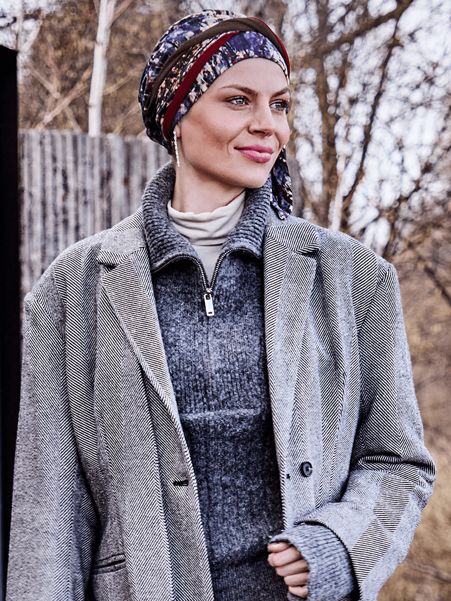 HOCBEATRICE TURBAN W.RIBBONS - Tie Dye Dusk