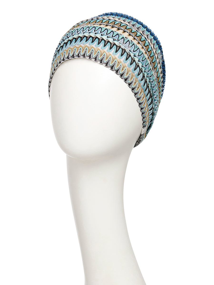 HocRUBY SKYE BOHO TURBAN - Zig-Zag Blues