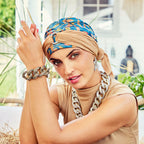 HocSIENNA BOHO TURBAN - Blue Toffee Garden