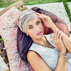 HocPERL BOHO TURBAN - Taupe Tiger