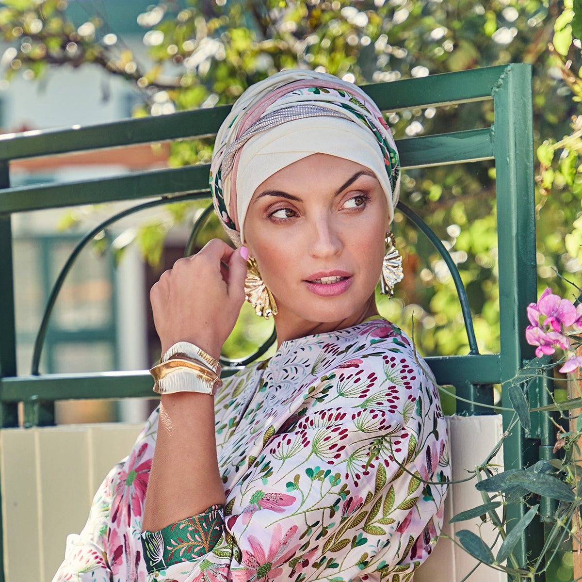 HocPERLA BOHO TURBAN - Pastel Brocade