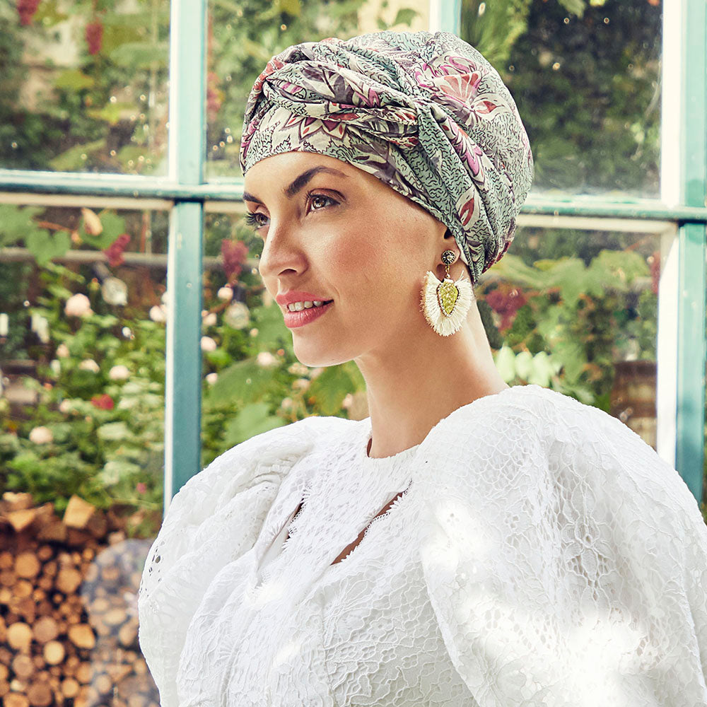 HocAMBER BOHO TURBAN - Cheerful Garden Green