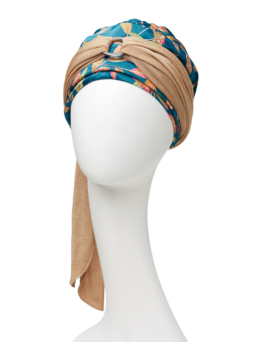 HocSIENNA BOHO TURBAN - Blue Toffee Garden