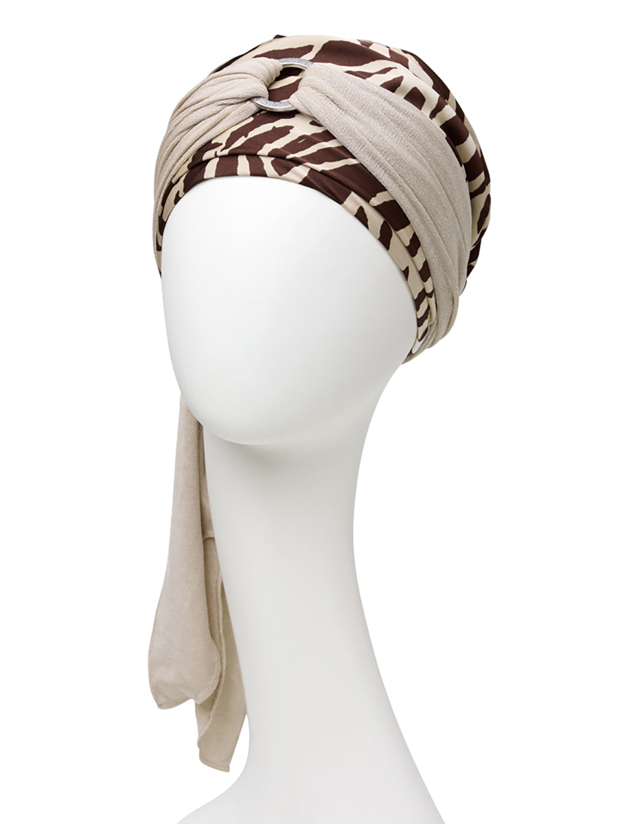 HocSIENNA BOHO TURBAN - Soft Beige Giraffe