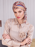 HOCBEATRICE TURBAN W.RIBBONS - Moroccan Paisley