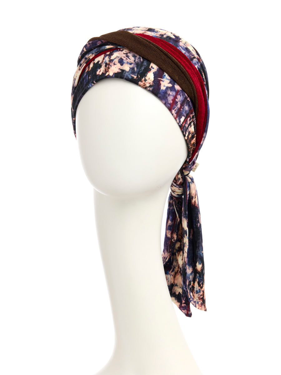 HOCBEATRICE TURBAN W.RIBBONS - Tie Dye Dusk